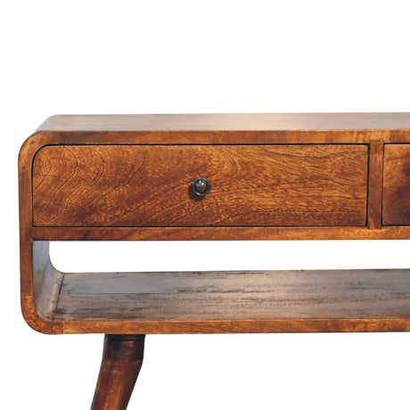 Reverse Curved Chestnut Media Unit NOVEX FURNITURES
