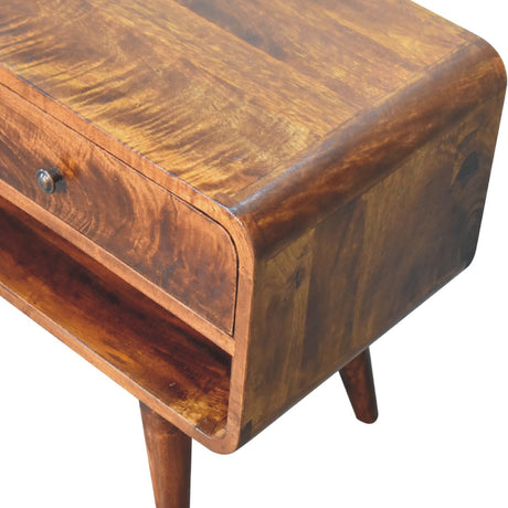 Reverse Curved Chestnut Media Unit NOVEX FURNITURES