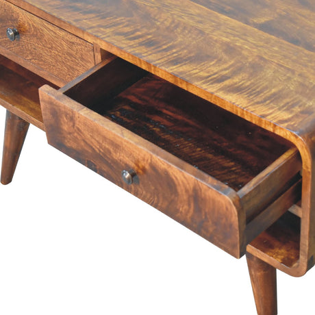 Reverse Curved Chestnut Media Unit NOVEX FURNITURES