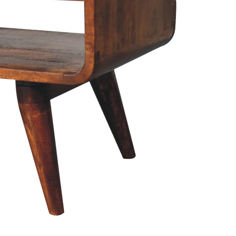 Reverse Curved Chestnut Media Unit NOVEX FURNITURES