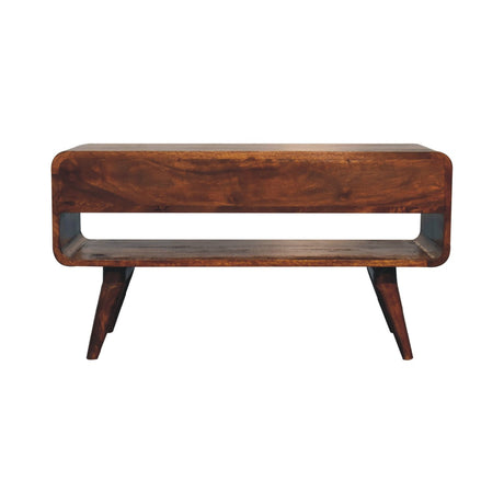 Reverse Curved Chestnut Media Unit NOVEX FURNITURES
