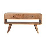 Reverse Curve Oak-ish Media Unit NOVEX FURNITURES