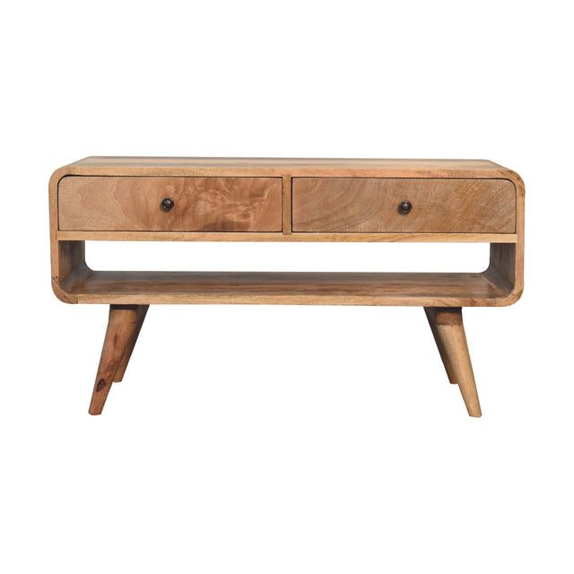Reverse Curve Oak-ish Media Unit NOVEX FURNITURES