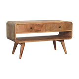 Reverse Curve Oak-ish Media Unit NOVEX FURNITURES