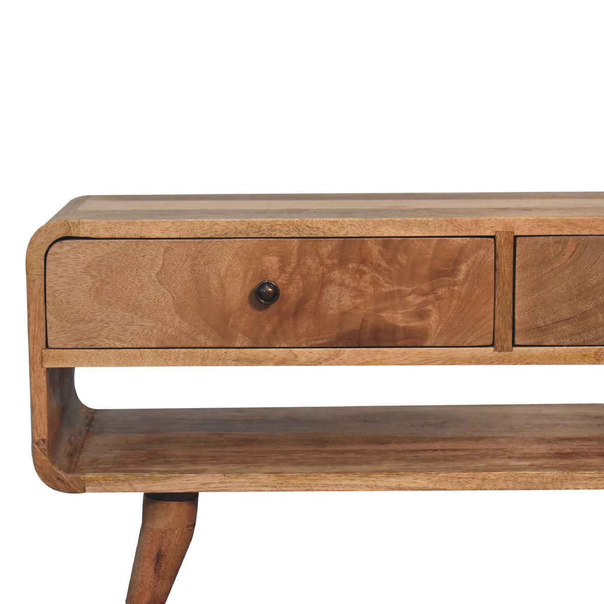 Reverse Curve Oak-ish Media Unit NOVEX FURNITURES