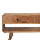 Reverse Curve Oak-ish Media Unit NOVEX FURNITURES