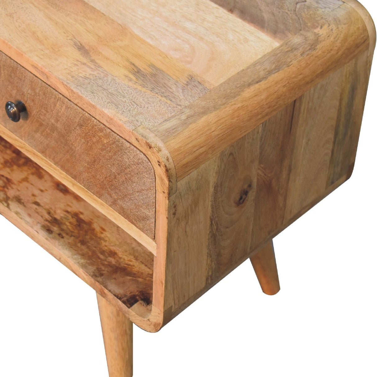 Reverse Curve Oak-ish Media Unit NOVEX FURNITURES