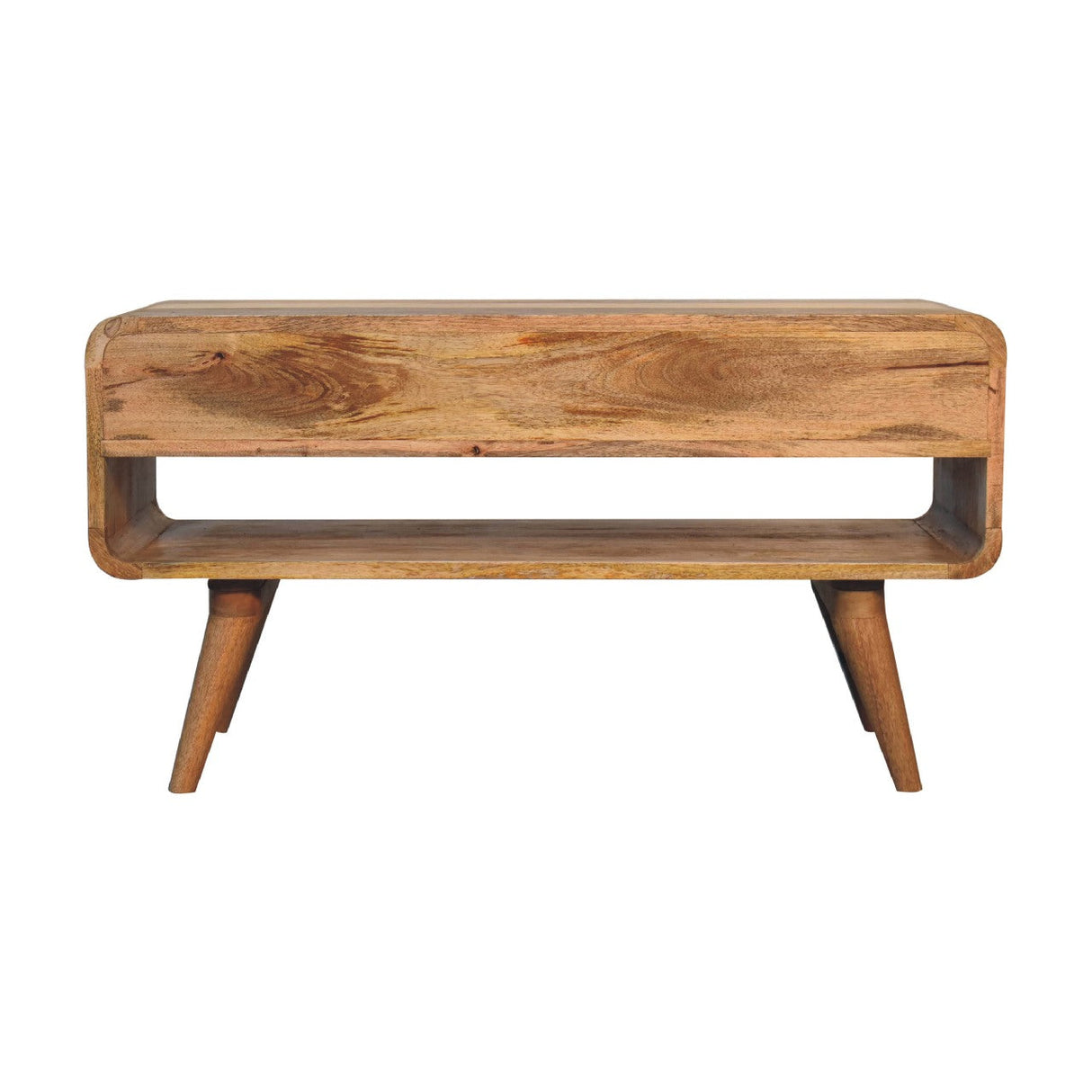 Reverse Curve Oak-ish Media Unit NOVEX FURNITURES