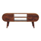 Chestnut Circular Media Unit NOVEX FURNITURES