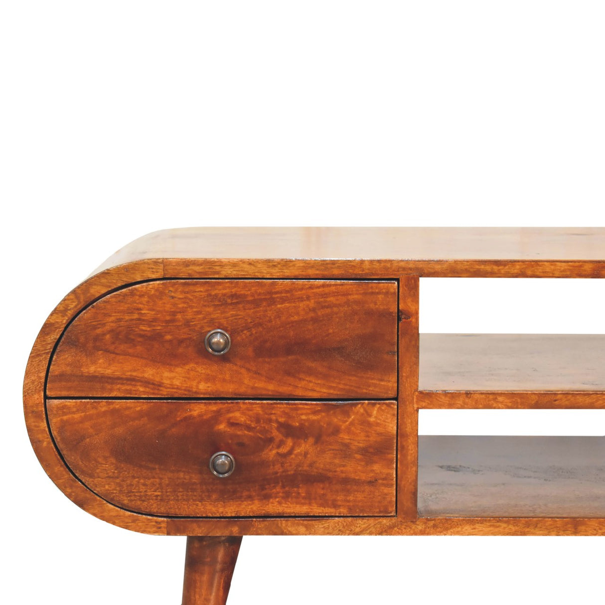 Chestnut Circular Media Unit NOVEX FURNITURES