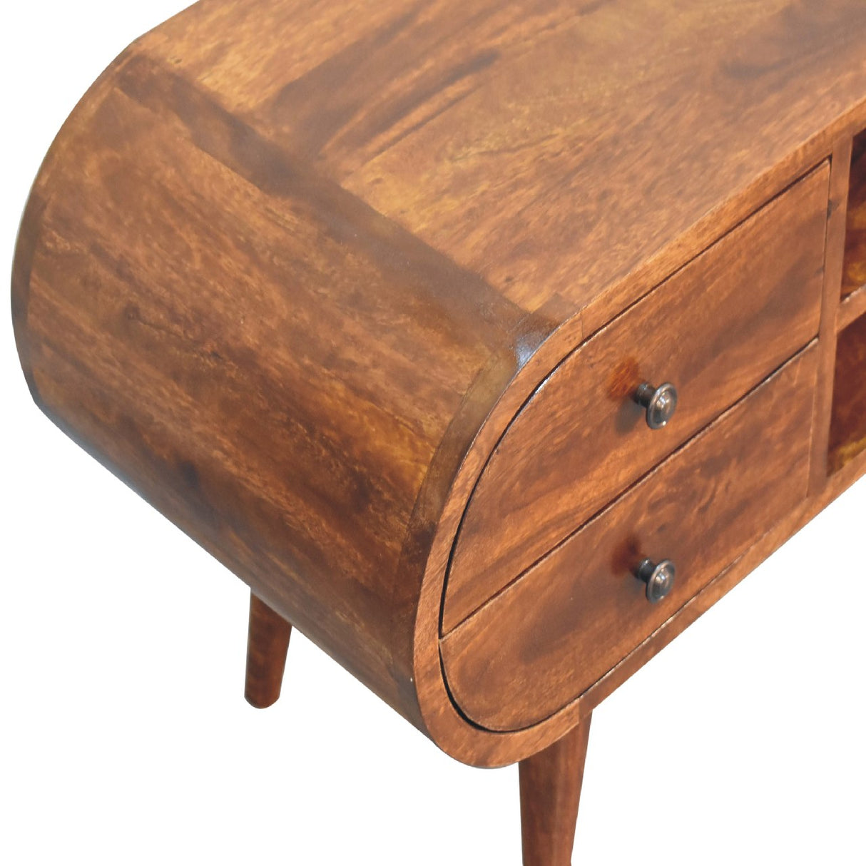 Chestnut Circular Media Unit NOVEX FURNITURES