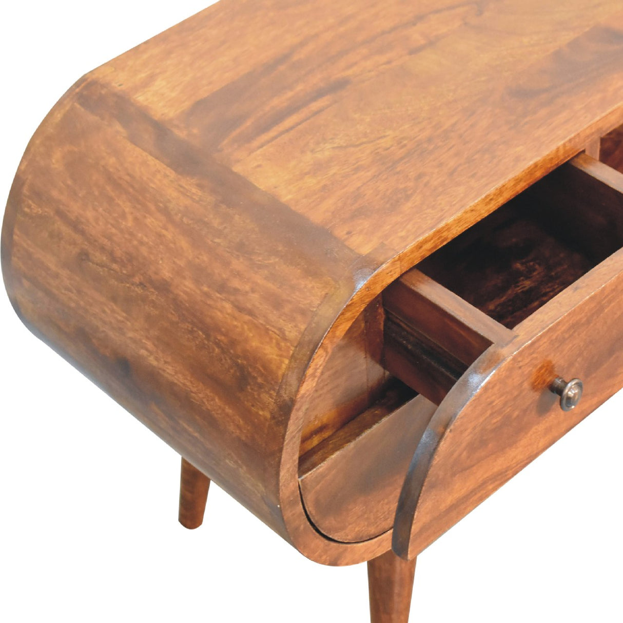 Chestnut Circular Media Unit NOVEX FURNITURES
