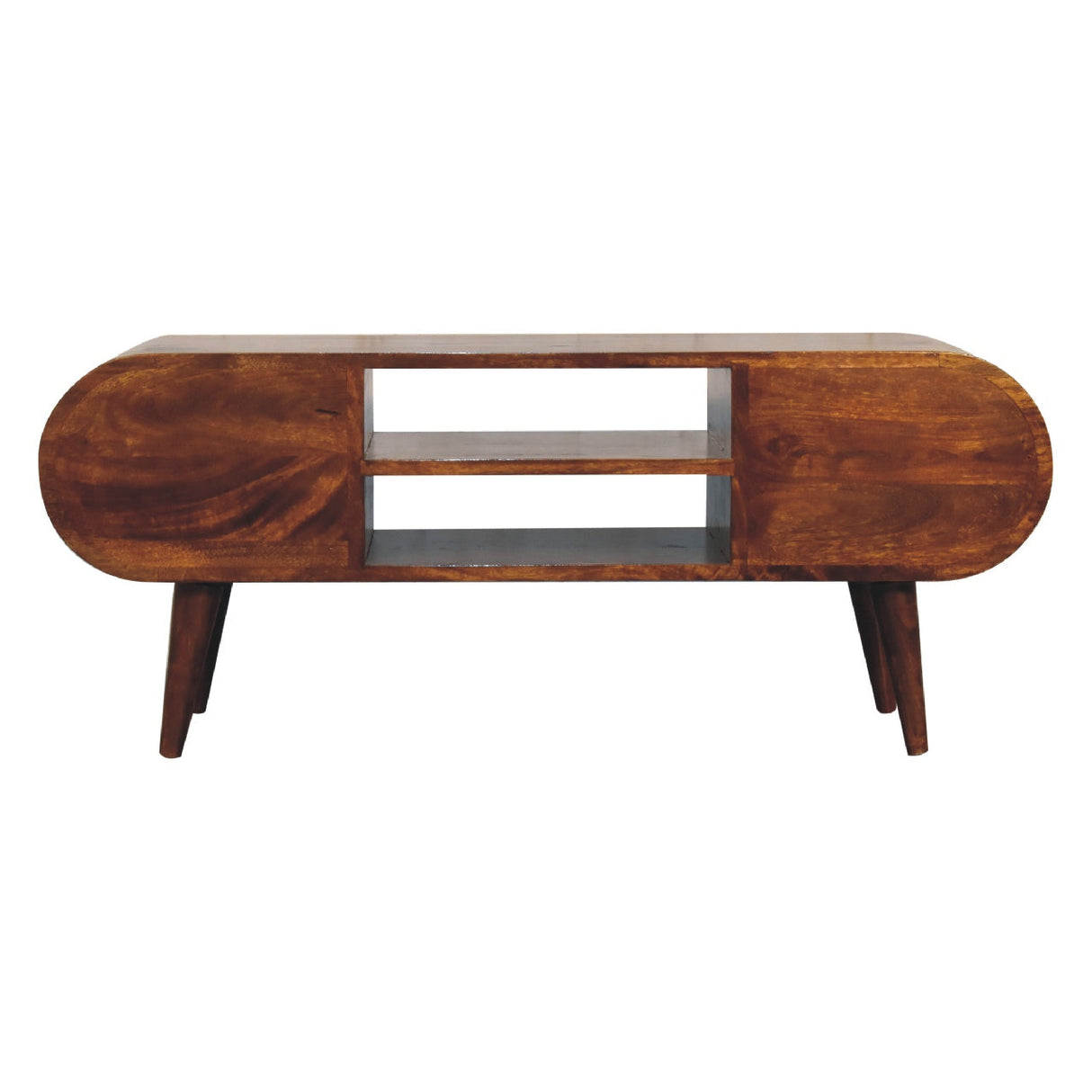 Chestnut Circular Media Unit NOVEX FURNITURES