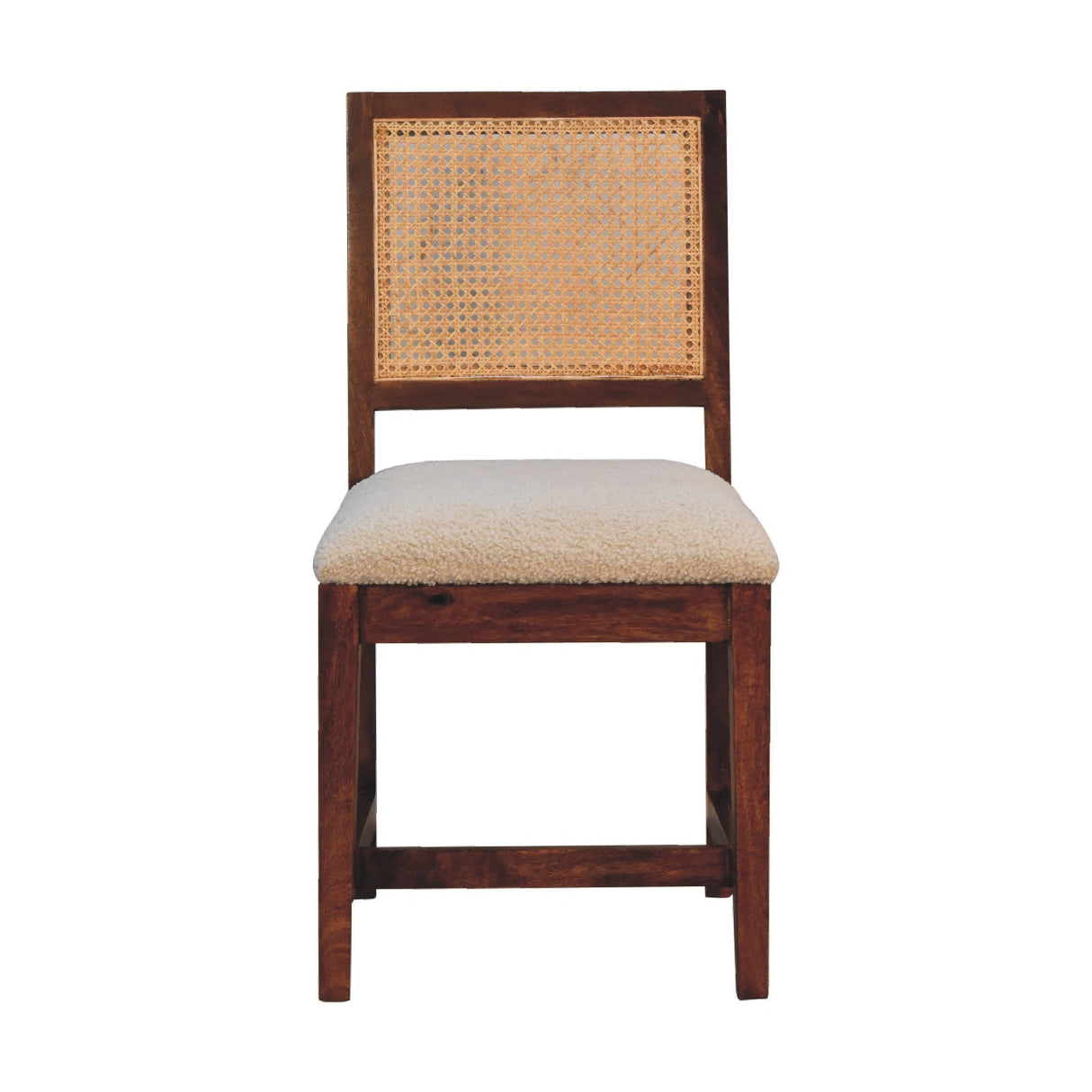Cream Boucle Rattan Chair NOVEX FURNITURES