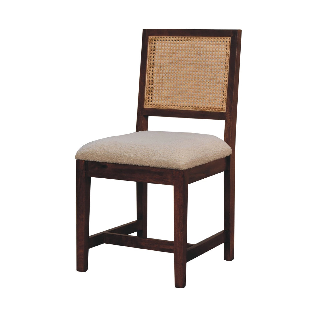 Cream Boucle Rattan Chair NOVEX FURNITURES