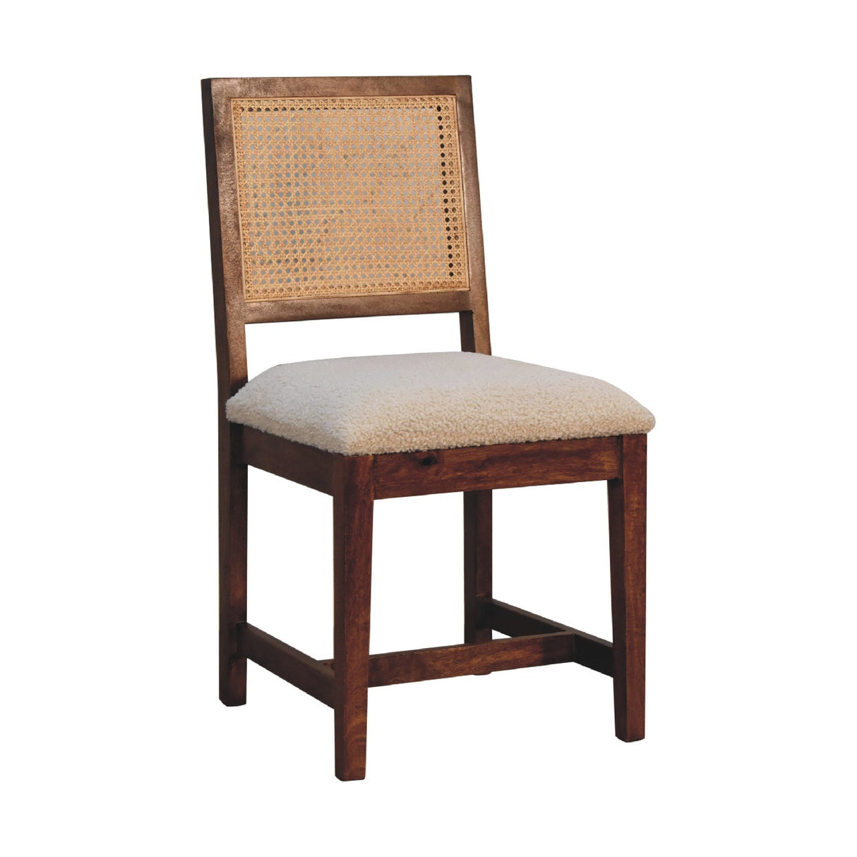 Cream Boucle Rattan Chair NOVEX FURNITURES