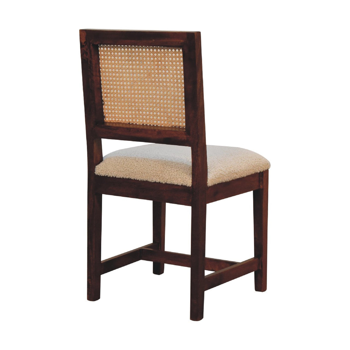 Cream Boucle Rattan Chair NOVEX FURNITURES
