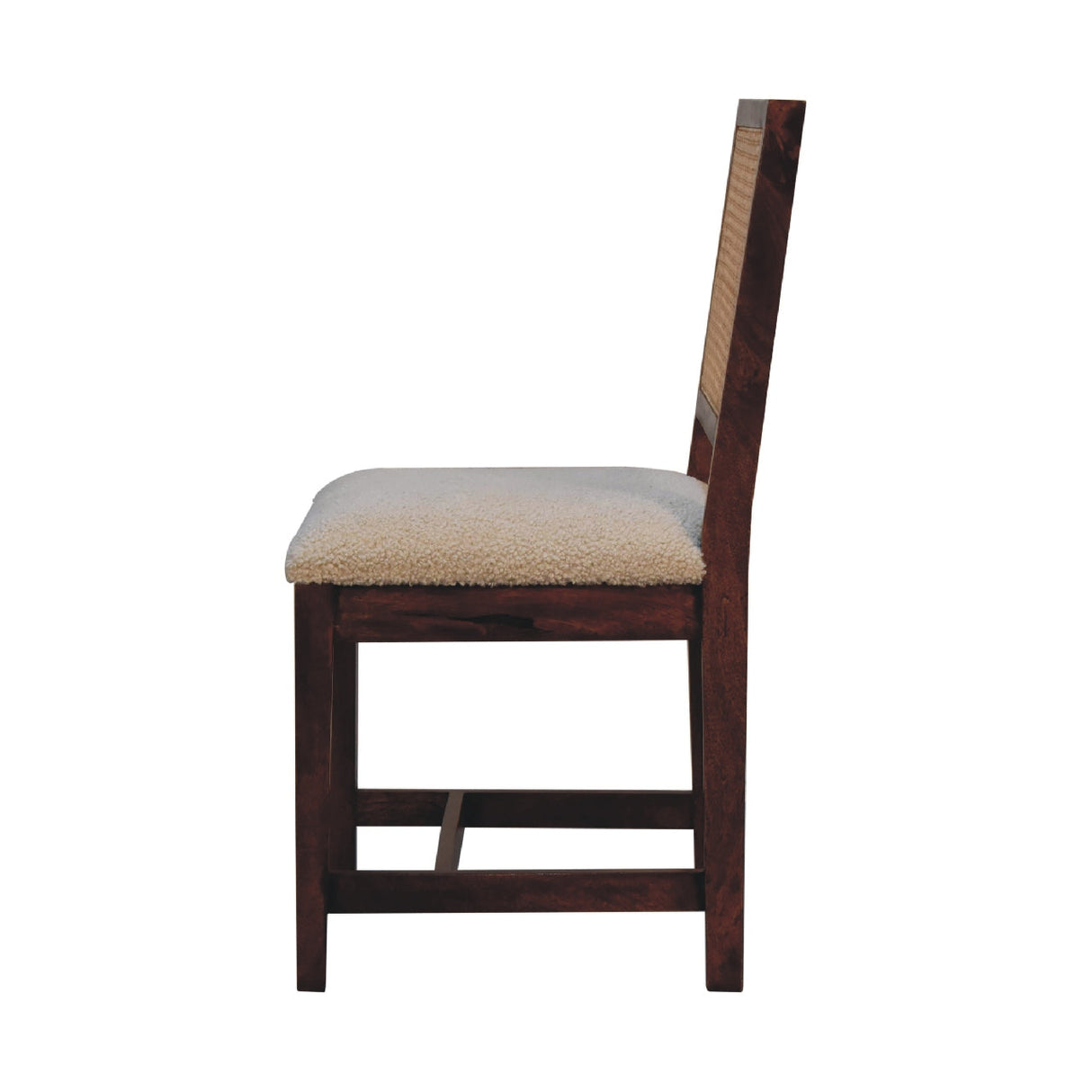 Cream Boucle Rattan Chair NOVEX FURNITURES