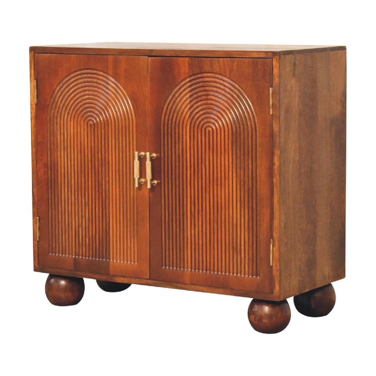 Chestnut Carved Ball Cabinet - NOVEX FURNITURE