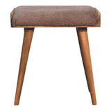 Mocha Faux Fur Style Footstool NOVEX FURNITURES