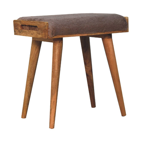 Mocha Faux Fur Style Footstool NOVEX FURNITURES