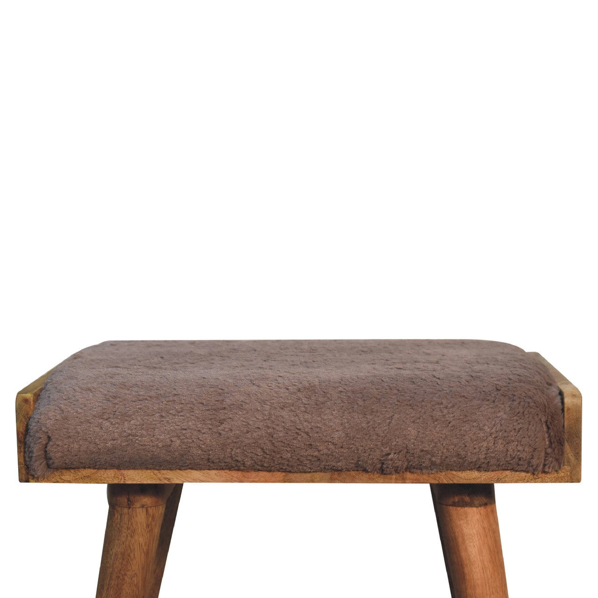 Mocha Faux Fur Style Footstool NOVEX FURNITURES
