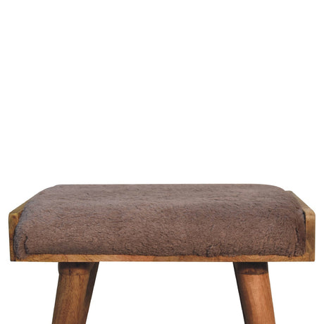 Mocha Faux Fur Style Footstool NOVEX FURNITURES
