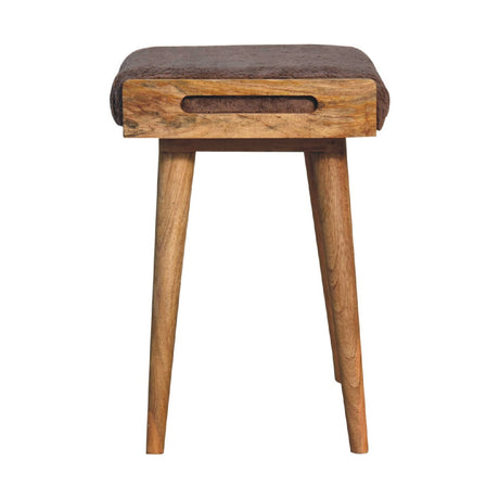 Mocha Faux Fur Style Footstool NOVEX FURNITURES