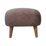 Mocha Faux Fur Square Stool NOVEX FURNITURES