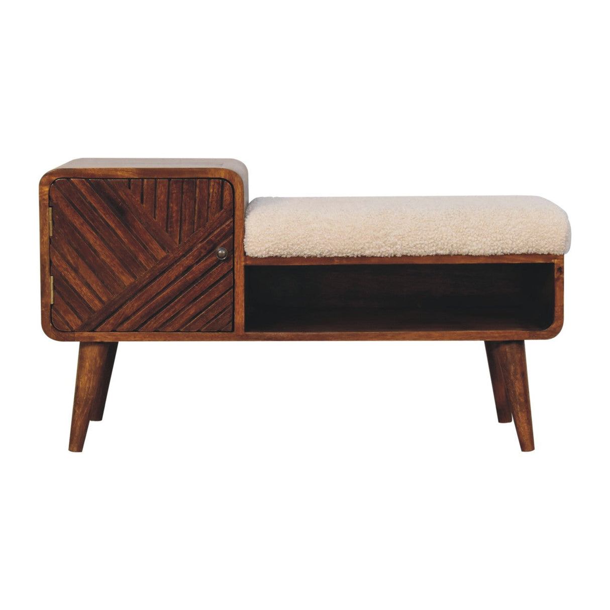 Boucle Carved Chestnut Telephone Table NOVEX FURNITURES