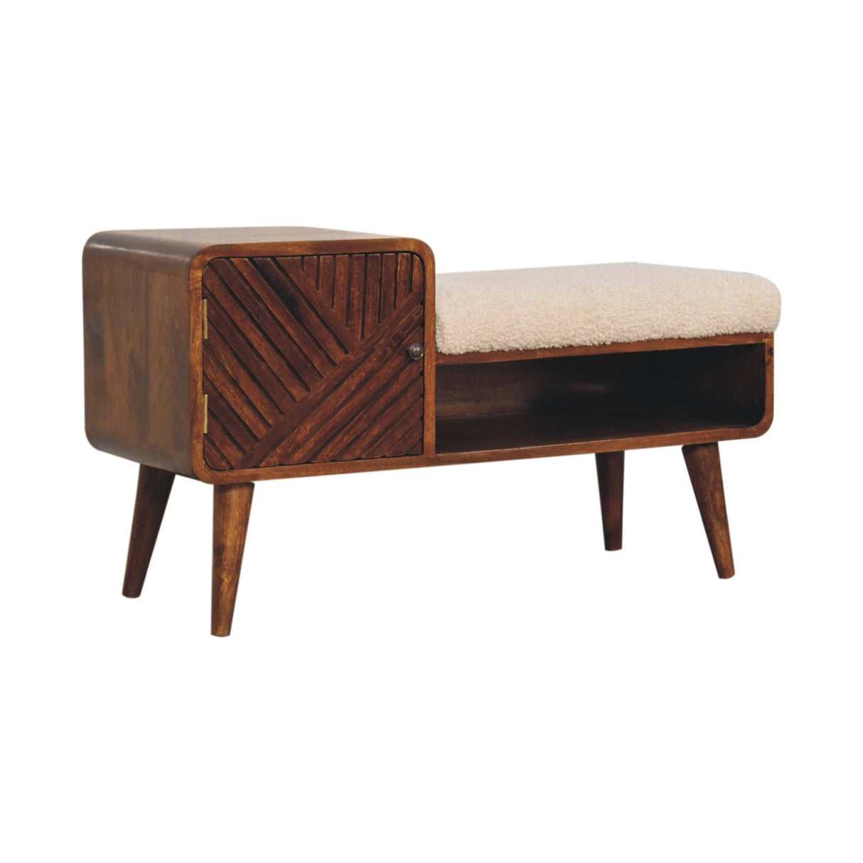 Boucle Carved Chestnut Telephone Table NOVEX FURNITURES