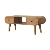 Oak-ish Circular TV Unit - NOVEX FURNITURE