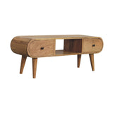 Oak-ish Circular TV Unit - NOVEX FURNITURE