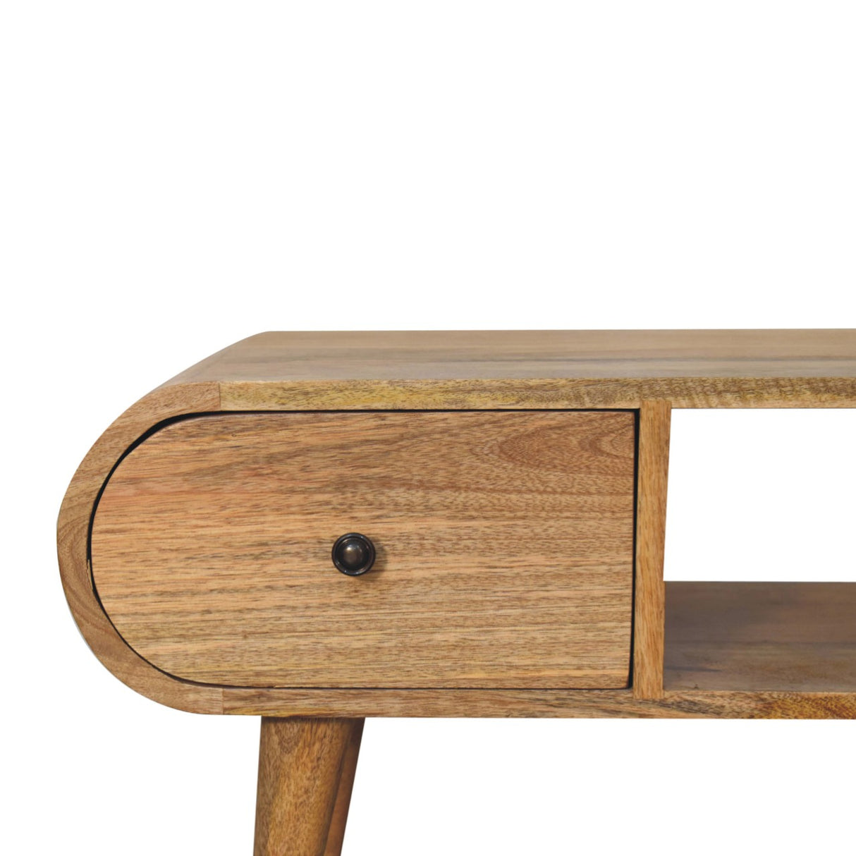 Oak-ish Circular TV Unit - NOVEX FURNITURE