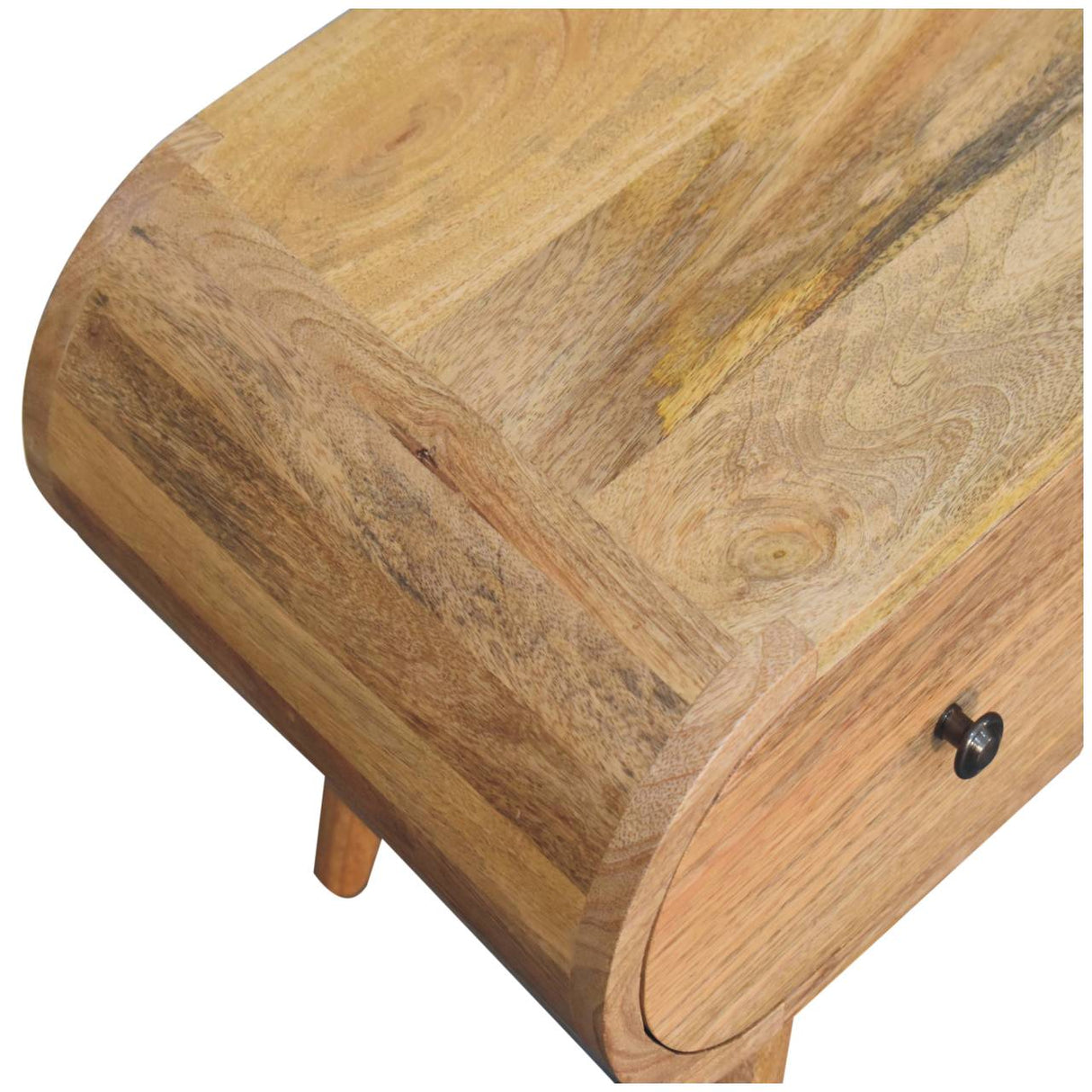 Oak-ish Circular TV Unit - NOVEX FURNITURE