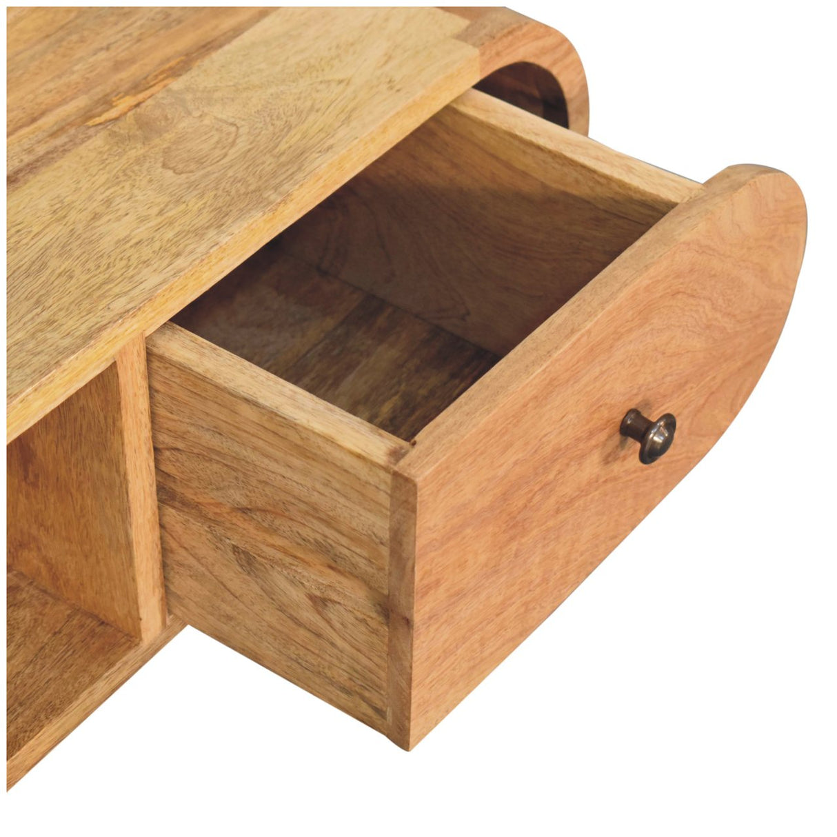 Oak-ish Circular TV Unit - NOVEX FURNITURE