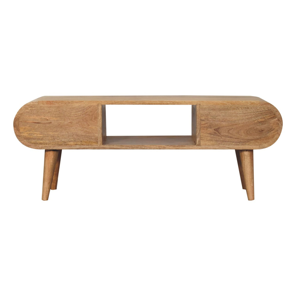Oak-ish Circular TV Unit - NOVEX FURNITURE