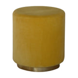 IN818 - Mustard Velvet Footstool with Gold Base NOVEX FURNITURES