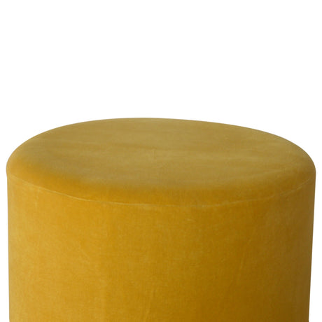 IN818 - Mustard Velvet Footstool with Gold Base NOVEX FURNITURES
