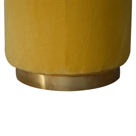 IN818 - Mustard Velvet Footstool with Gold Base NOVEX FURNITURES
