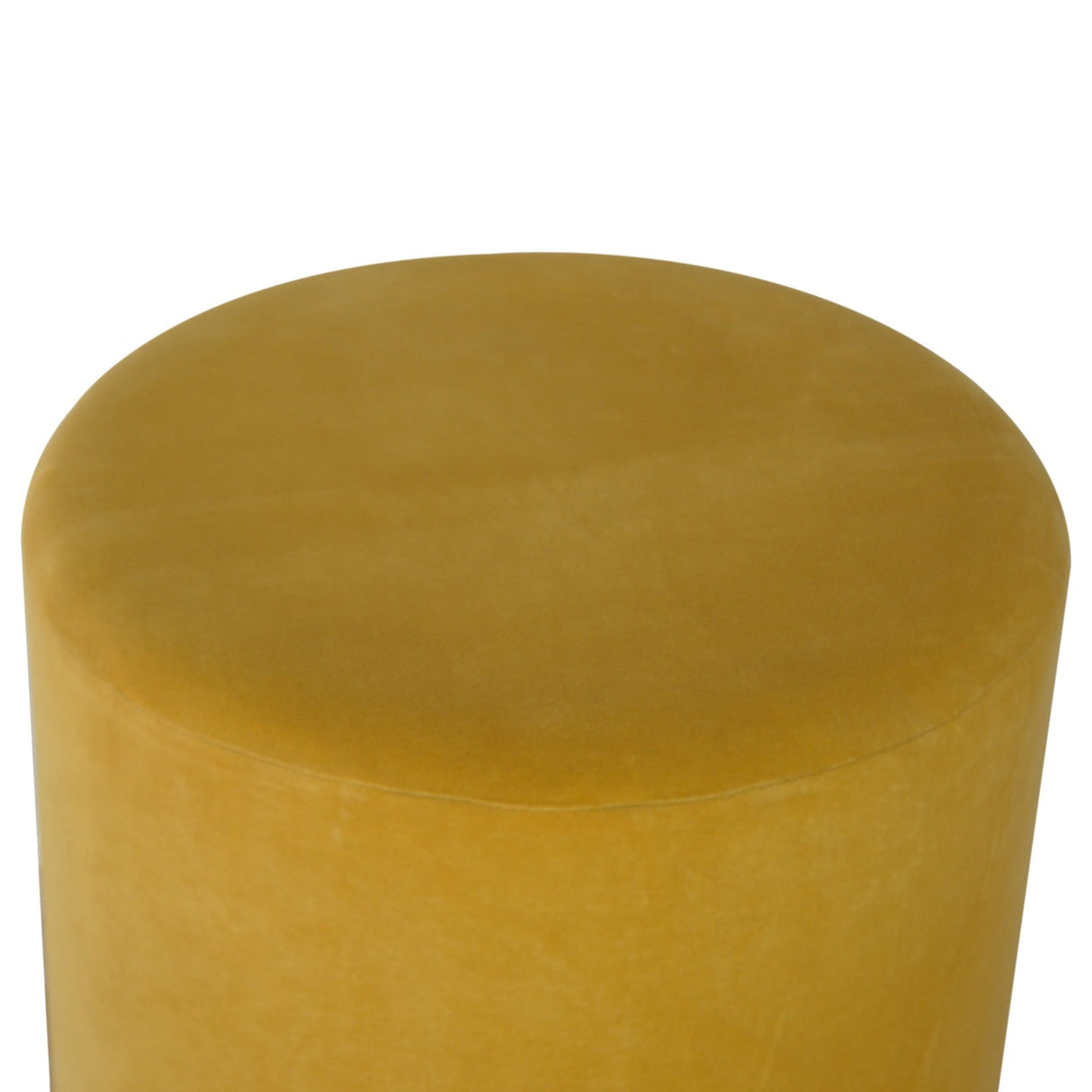 IN818 - Mustard Velvet Footstool with Gold Base NOVEX FURNITURES