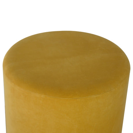 IN818 - Mustard Velvet Footstool with Gold Base NOVEX FURNITURES