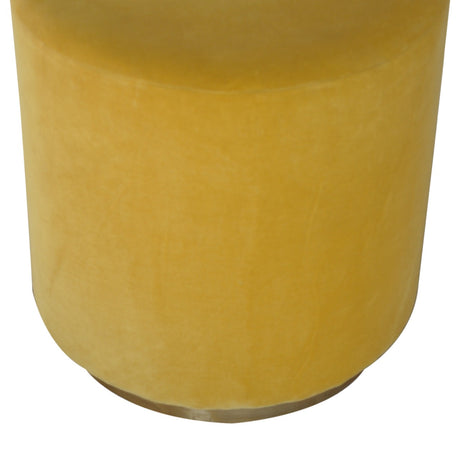 IN818 - Mustard Velvet Footstool with Gold Base NOVEX FURNITURES