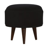 Black Velvet Nordic Style Footstool NOVEX FURNITURES