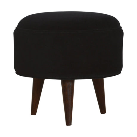 Black Velvet Nordic Style Footstool NOVEX FURNITURES