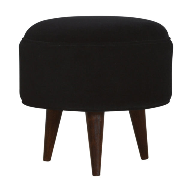 Black Velvet Nordic Style Footstool NOVEX FURNITURES