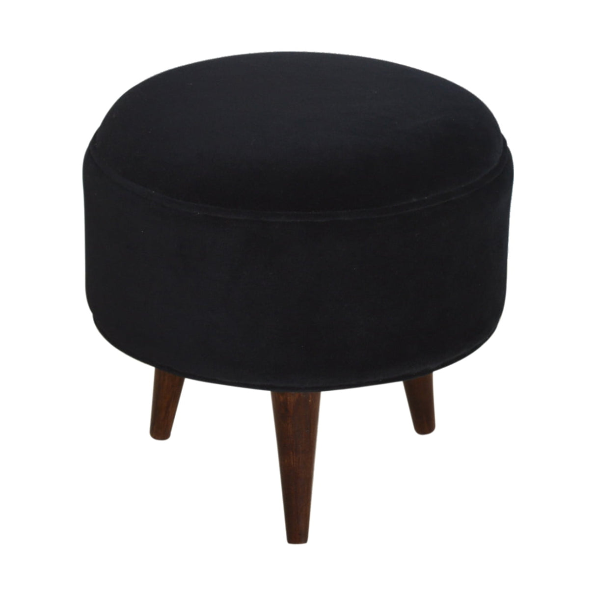 Black Velvet Nordic Style Footstool NOVEX FURNITURES