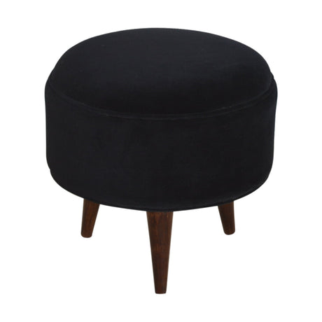 Black Velvet Nordic Style Footstool NOVEX FURNITURES