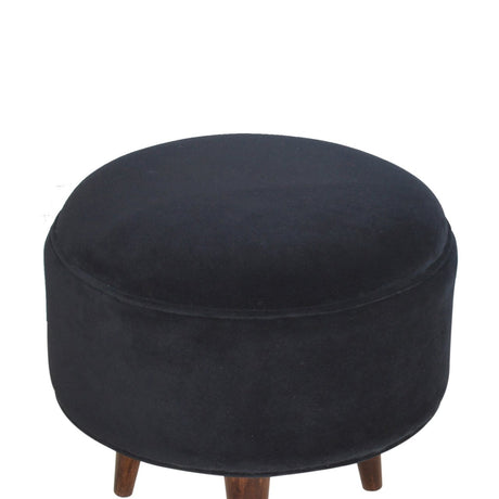 Black Velvet Nordic Style Footstool NOVEX FURNITURES