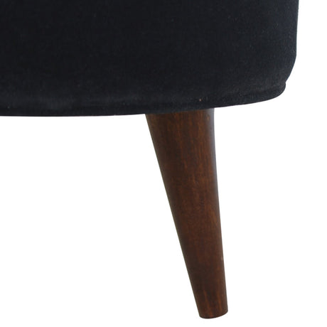 Black Velvet Nordic Style Footstool NOVEX FURNITURES
